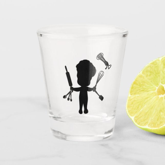 Verre A Shot Baker Juggles His Utensils (Devant)