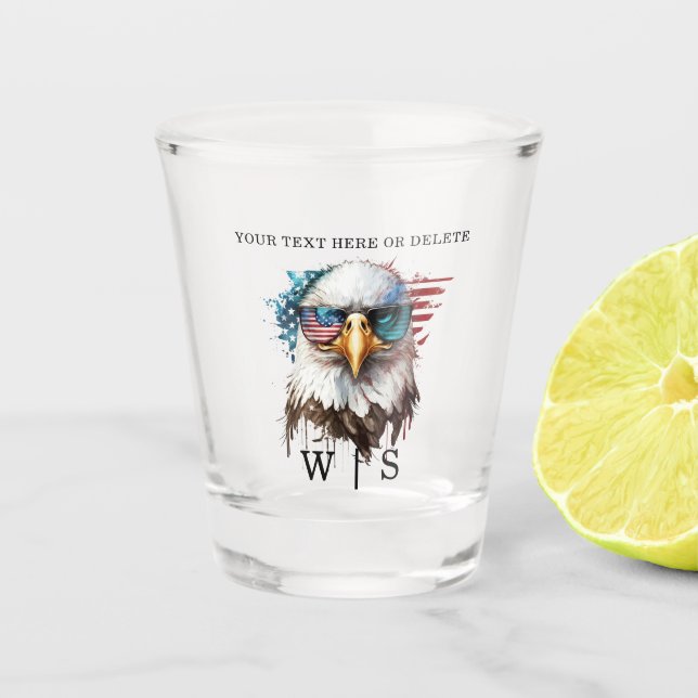 Verre A Shot Bald Eagle moderne & unique USA symbole national (Devant)