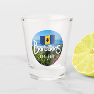 Verre A Shot "Barbados Est. Vue De La Côte Est De 1966 Avec Dra
