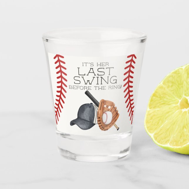 Verre A Shot Baseball Dernier Swing Home Run Fête des mariées F (Devant)