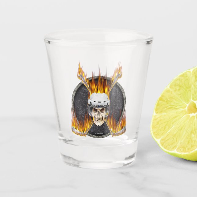 Verre A Shot Bâtons de hockey brûlants (Devant)