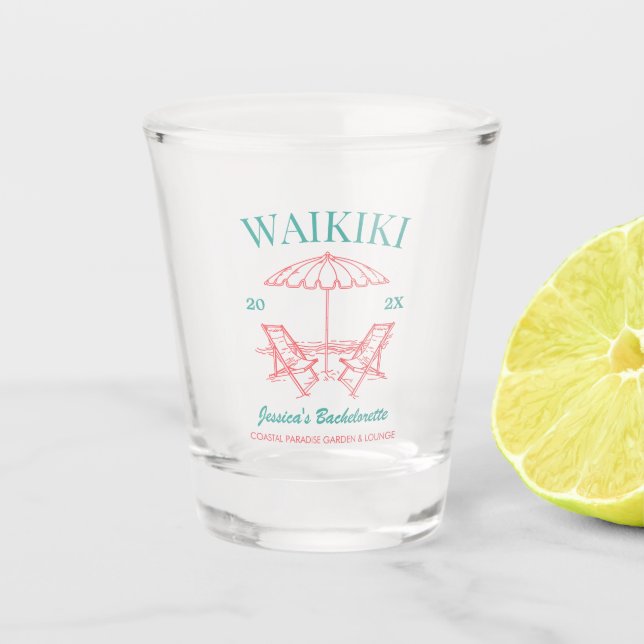 Verre A Shot Beach Bachelorette Party Favoriser le texte person (Devant)