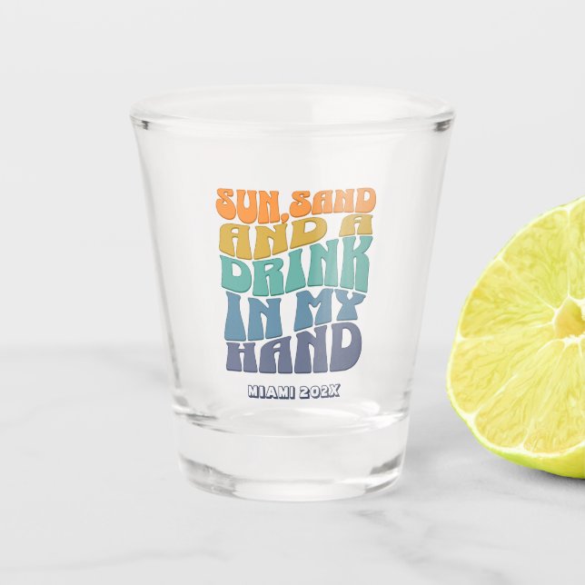 Verre A Shot Beach Bachelorte Party Super Retro Bridesmaid (Devant)