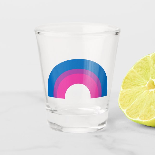 Verre A Shot Beau drapeau Bisexuel Pride Arc-en-ciel Noir (Devant)