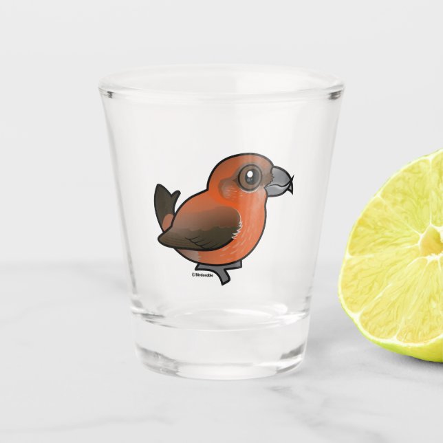 Verre A Shot Bec-croisé rouge Birdoré (Devant)