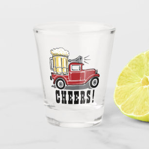 Verre A Shot Belle bière de Camion Vintage Rouge !