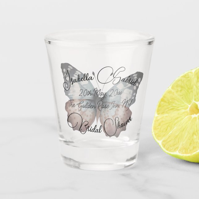Verre A Shot Belle Fête des mariées papillon Favoriser (Devant)