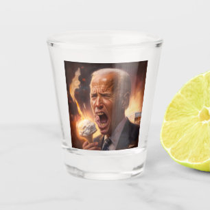 Verre A Shot Biden mangeant de la glace pendant que le monde br