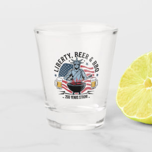 Verre A Shot Bière de la Liberté & BBQ 250 ans forts 4 juillet 