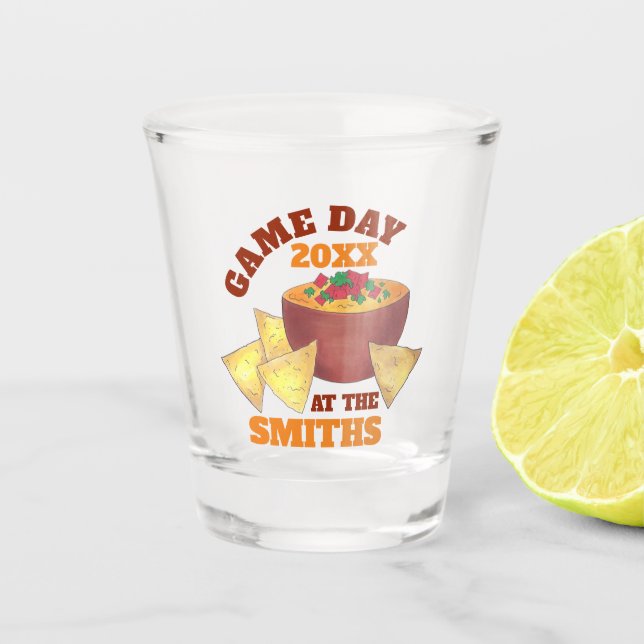 Verre A Shot Big Football Jeu Tailgate Party Chips Fromage Dip (Devant)