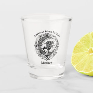 Verre A Shot Bison Buffle dans le Motif de design floral comple