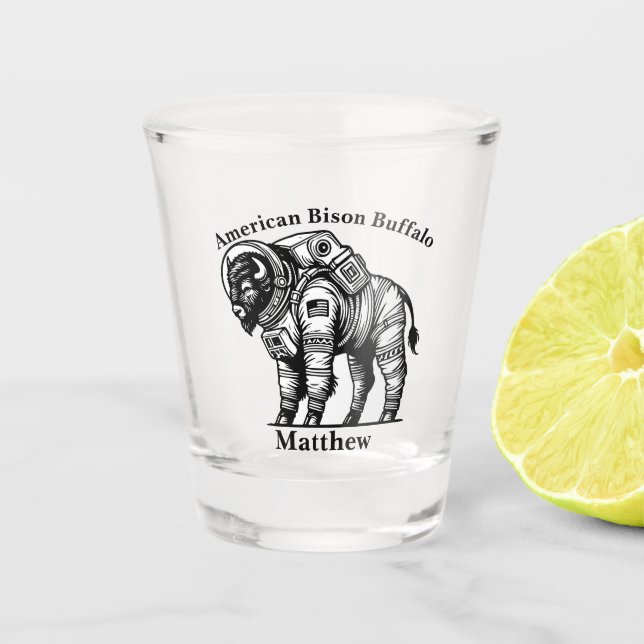 Verre A Shot Bison d'or en costume d'astronaute Exploration de  (Devant)