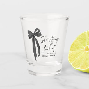 Verre A Shot Black Bow She's Tying the Knot Fête des mariées