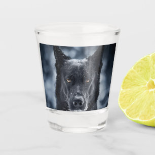 Verre A Shot Black German Shepherd