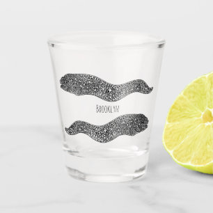 Verre A Shot Black spotted moray eel cartoon