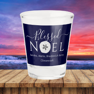 Verre A Shot Blessé Noel Nautique Marine Sable dollar Noël