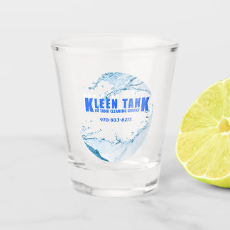 Verre A Shot Bleu Kleen Réservoir Logo Vagues Typographie de l'