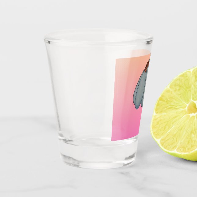 Verre A Shot Blue flower with pink background (Gauche)