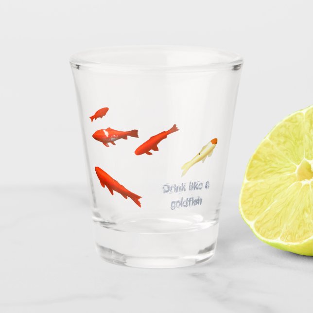 Verre A Shot Boire comme un poisson rouge (Devant)