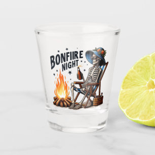 Verre A Shot Bonfire Night - Skeleton boit par le feu