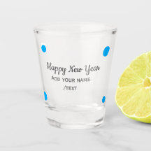 Bonne année bleue à pois joyeuse ajoutez un nom si