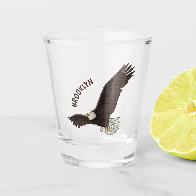 Verre A Shot Bonne illustration de dessin d'aigle à chauve-sour (Devant)
