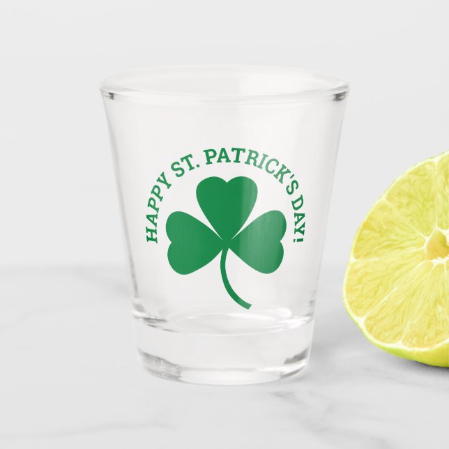 Verre A Shot Bonne St. Patrick's Day Shamrock vert (Devant)