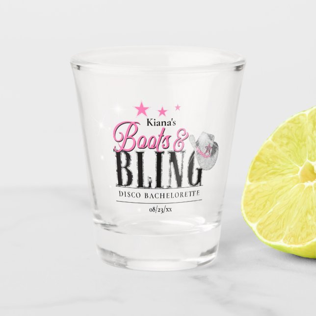 Verre A Shot Boots 'n Bling Disco Bachelorette ID925 (Devant)