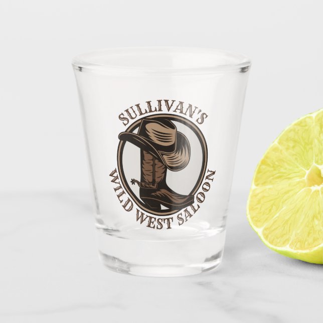 Verre A Shot Bottes de cowboy Occidentales Wild West personnali (Devant)