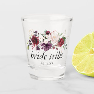 Verre A Shot Bouquet de fleurs d'or et de vin