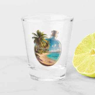 Verre A Shot Bouteille Souvenir Guadeloupe: Plage Tropicale 