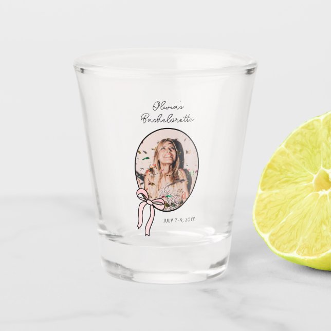 Verre A Shot Bows & Baby Coquette Bow Rose Bachelorette Party (Devant)