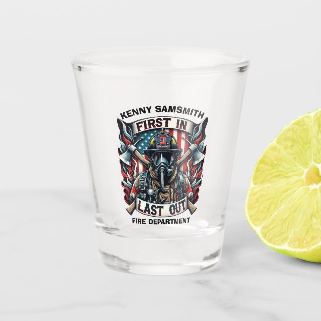 Verre A Shot Brave pompier est fier (Devant)