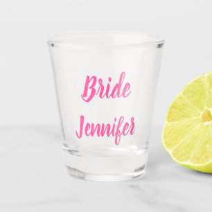 Verre A Shot Bride rose Élégant Chic Nom personnalisé Cadeaux M