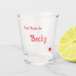 Verre A Shot Bright Red Heart Team Bride