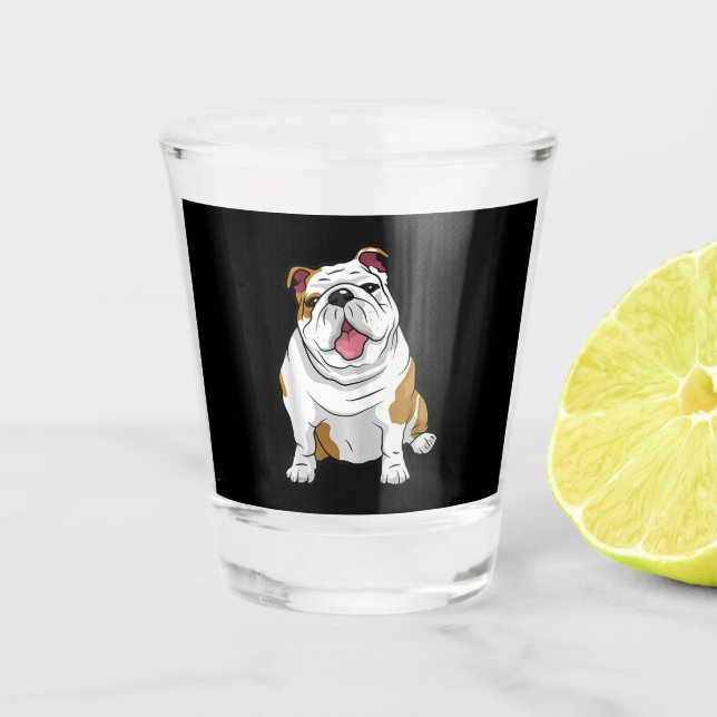 Verre A Shot Bulldogs anglais Awesome Funny Bulldog Pups Chiens (Devant)