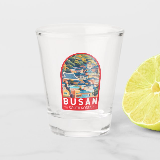 Verre A Shot Busan Corée du Sud Voyage Emblem (Devant)