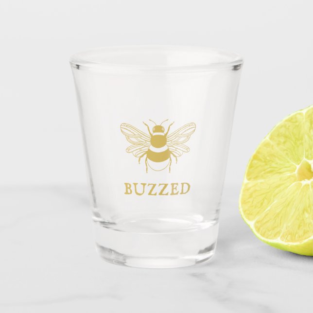 Verre A Shot Buzzed Funny Bee (Devant)