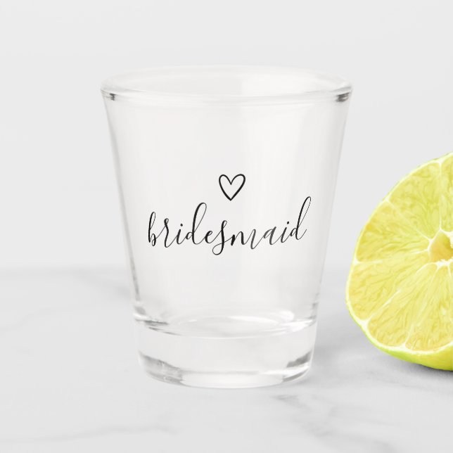 Verre A Shot Cadeau de Bridesmaid | Nom de script personnalisab (Devant)