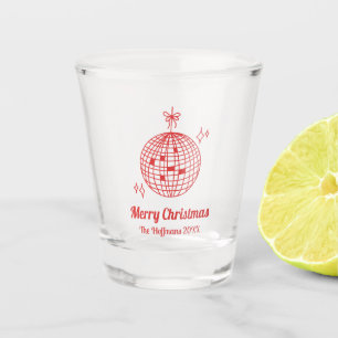 Verre A Shot Cadeau de Noël Rouge Rétro Personnalisé Favoriser