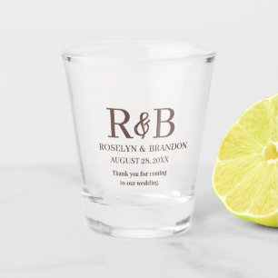 Verre A Shot Cadeau de remerciement de mariage Monogramme perso