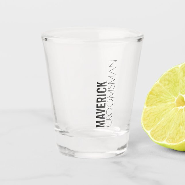 Verre A Shot Cadeau Masculin Moderne pour Garçons d'Honneur (Devant)