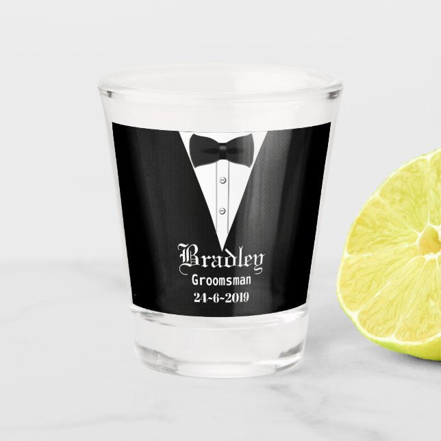 Verre A Shot Cadeau Personnalisé Garçons d'Honneur Personnalisé (Devant)