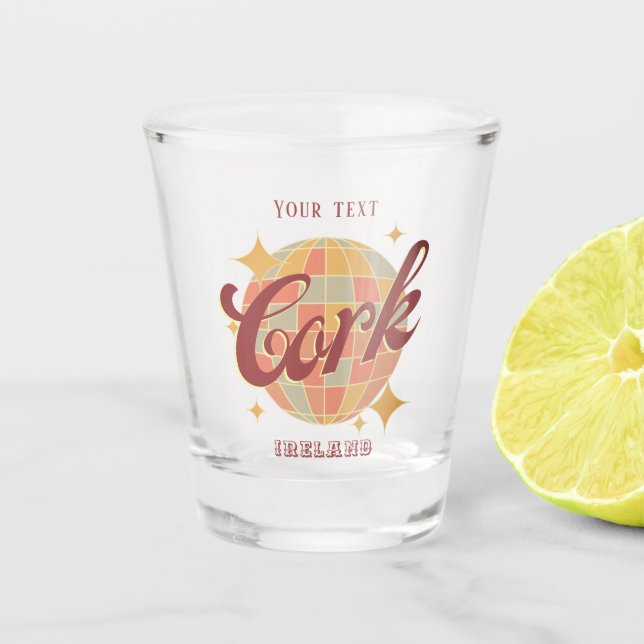 Verre A Shot Cadeau rétro de la ville de Cork en Irlande pour l (Devant)