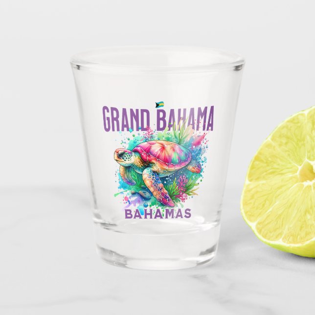 Verre A Shot Cadeau souvenir Bahamas : Grande Bahama Sea Turtle (Devant)