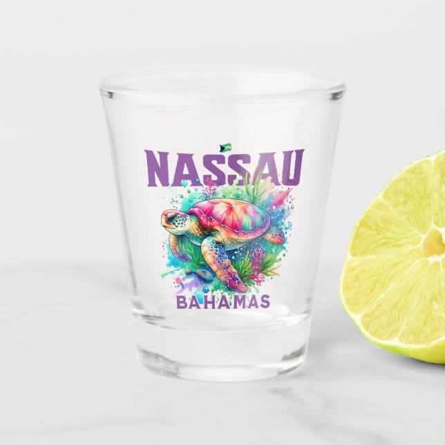 Verre A Shot Cadeau souvenir Bahamas : Nassau Bahamas Sea Turtl (Devant)