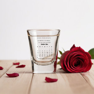 Verre A Shot Calendrier minimaliste moderne Mariage enregistrer