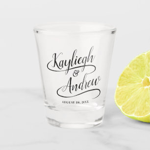 Verre A Shot Calligraphie manuscrite de mariée et de chambre ma