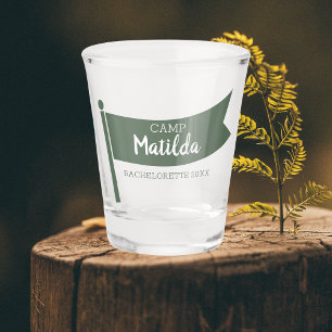 Verre A Shot Camp Bachelorette Mountain Drapeau vert Camping