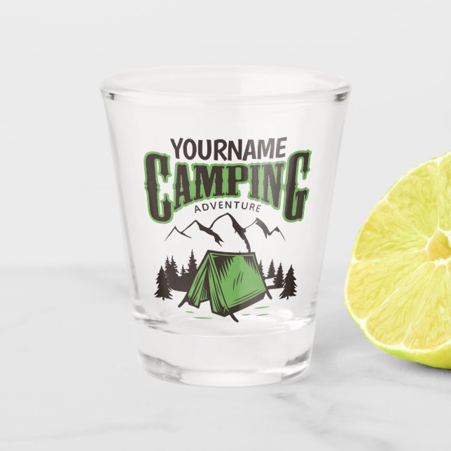 Verre A Shot Camping personnalisé Camping familial Voyage avent (Devant)
